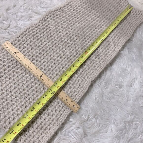 Alpaca Blend INFINITY Knit Scarf light beige neutral UNISEX chunky - Picture 5 of 6